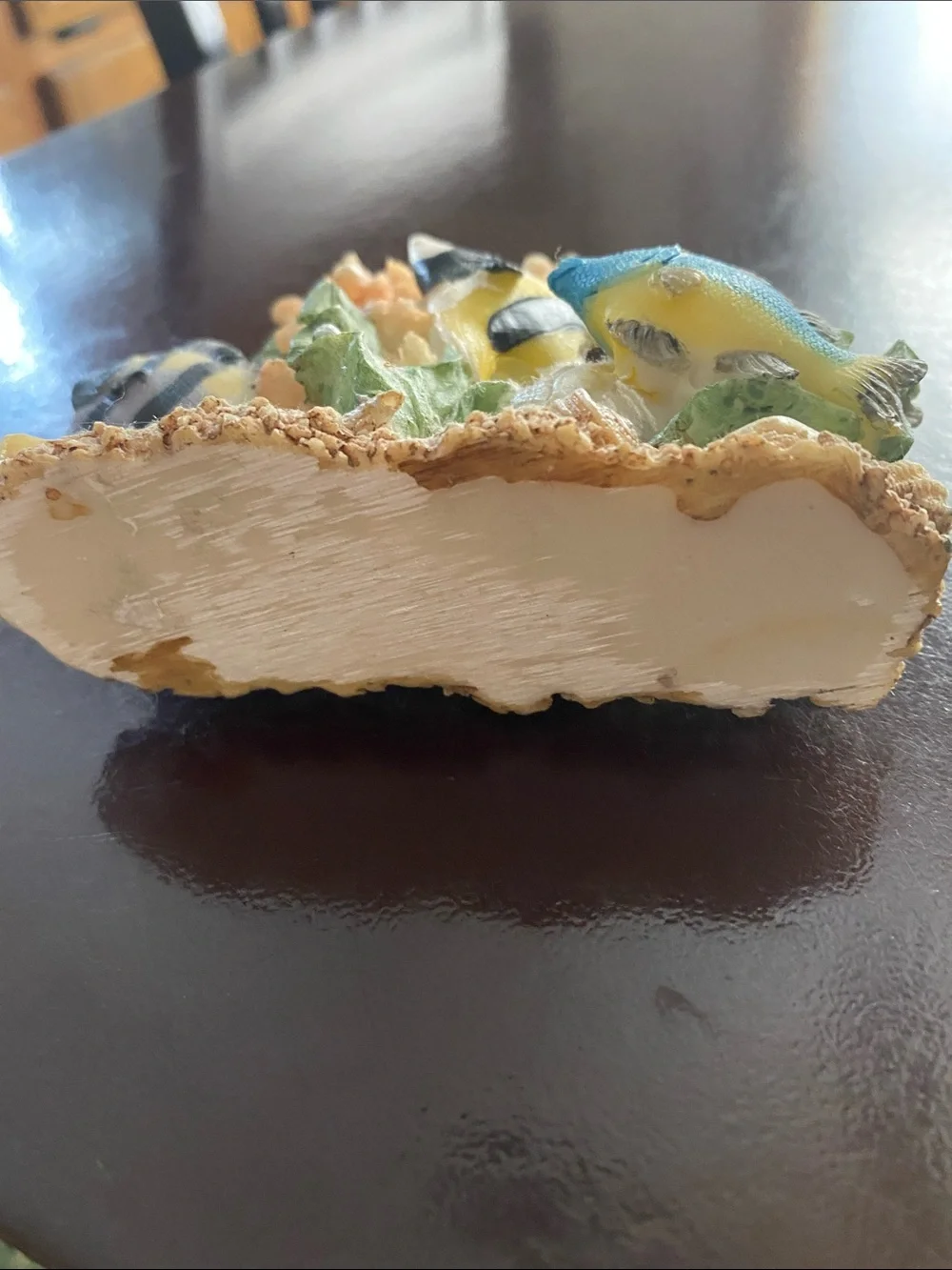 Decorative Resin Aquarium Ornament with Yellow, Blue and Black Fish